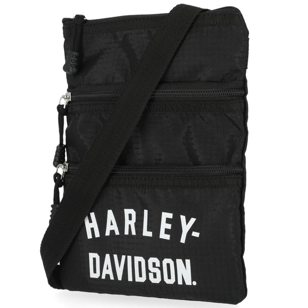 Harley-Davidson Women's H-D Scripted Logo Nylon Adjustable Crossbody Bag, MHW077/08