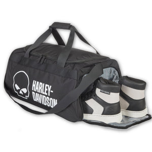 Harley-Davidson Willie G. Skull Adjustable Duffel Bag W/ Side Shoe Pocket, Black 90331/Willie