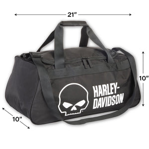 Harley-Davidson Willie G. Skull Adjustable Duffel Bag W/ Side Shoe Pocket, Black 90331/Willie