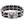 A silver-toned metal Cuban link bracelet with alternating black inlay segments and a rectangular clasp engraved with an eagle logo and the Harley-Davidson Motor Cycles brand name.