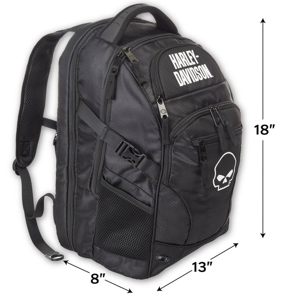 Harley-Davidson Willie G. Skull Renegade II Backpack W/ USB Port, Black 99207/Willie