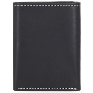Harley-Davidson Men's Laser Bar & Shield Logo Tri-Fold Leather Wallet, Black MWM-064