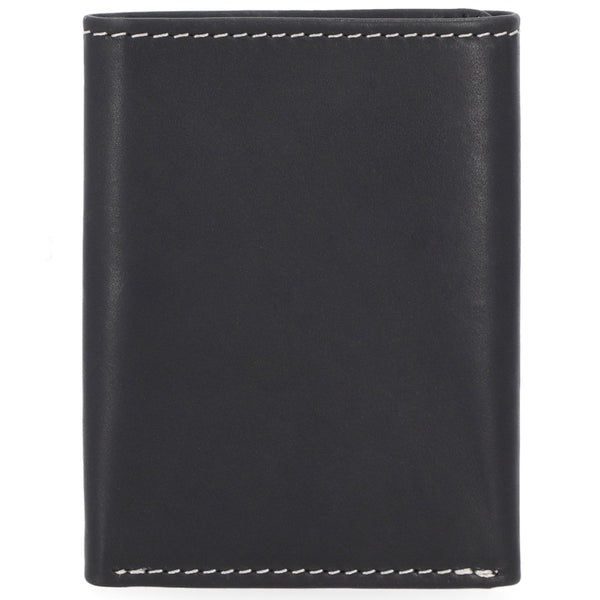 Harley-Davidson Men's Laser Bar & Shield Logo Tri-Fold Leather Wallet, Black MWM-064