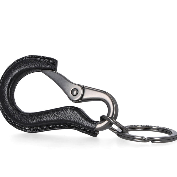 Harley-Davidson Multi-Purpose Black Leather Covered Carabiner Utility Clip Keychain,  MAU202/08