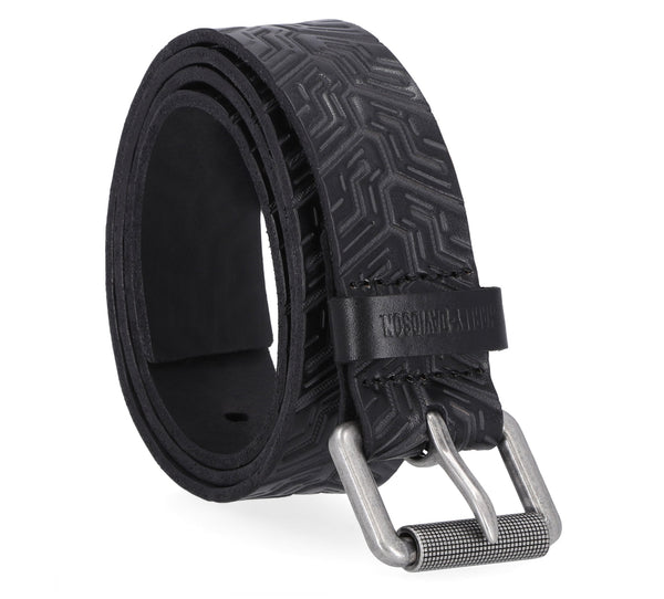 Harley-Davidson Men's Tire Tread Genuine Leather Belt, Black BMM055/08