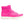 Pink high-top sneaker with white sole on a white background
