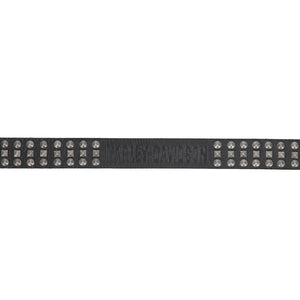 Harley-Davidson Men's Studded Logo Metal plaque Leather Belt, Black BMM089/08