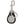 A Harley-Davidson keychain featuring a black leather teardrop-shaped pouch with a silver-tone metal clasp, key ring, and a round silver-tone Harley-Davidson emblem on a white background.
