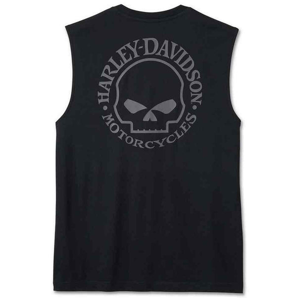 Harley-Davidson Men's Willie G Skull Sleeveless Muscle Shirt Tee, Black 99052-24VM