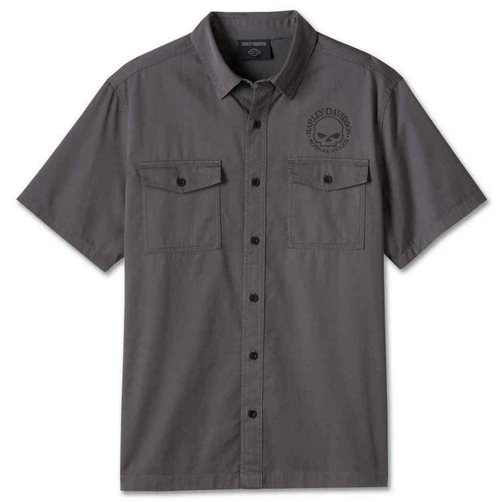 Harley-Davidson Men's Willie G Skull Short Sleeve Woven Shirt, Gray 99 –  Daytona Harley-Davidson