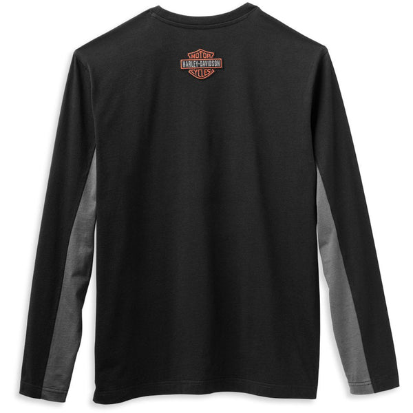 Harley-Davidson Men's Copperblock Lettered Long Sleeve Shirt, Black Tee 99065-21VM