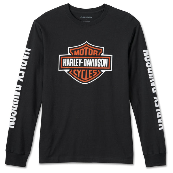 Harley-Davidson Men's Bar & Shield Long Sleeve Shirt Tee, Black 99081-24VM
