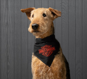 Harley-Davidson Bar & Shield Logo Water Clasp Closure Water-Resistant Polyester Pet Bandana