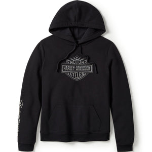 Black hoodie with Harley-Davidson logo on a white background