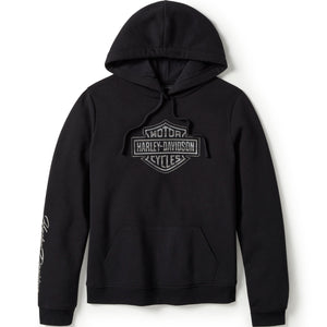 Black hoodie with Harley-Davidson logo on a white background