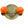 A vintage-style enamel pin or badge featuring two bright orange bulb-like shapes on either side of a textured gold oval backing, with embossed text reading '© 2026. H-D.