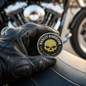 Harley-Davidson Classic Willie G. Skull Metal Challenge Coin, Black/Gold Finish 8019297