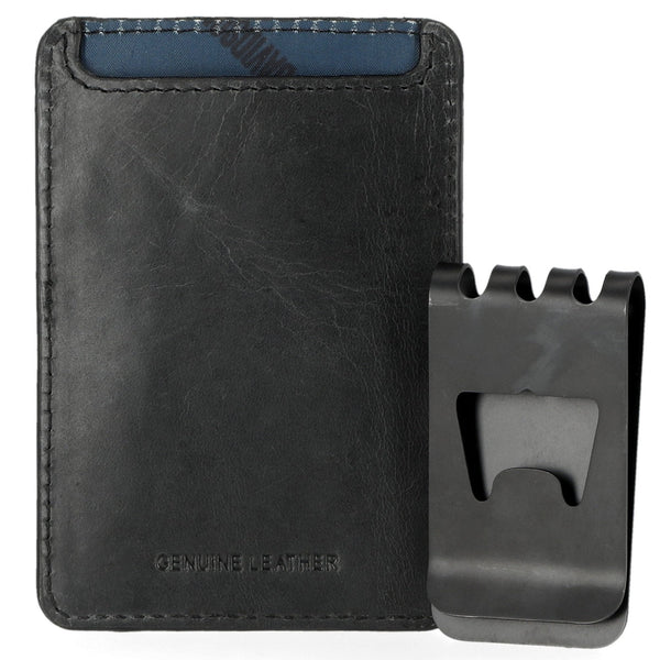 Harley-Davidson® Men's Modular Debossed Bar & Shield Leather Money Clip, Black MWM024