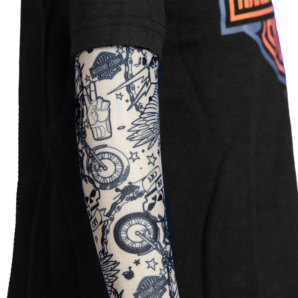 Harley-Davidson Baby Boys' Bar & Shield Mesh Tattoo Long Sleeve Creeper 3050151
