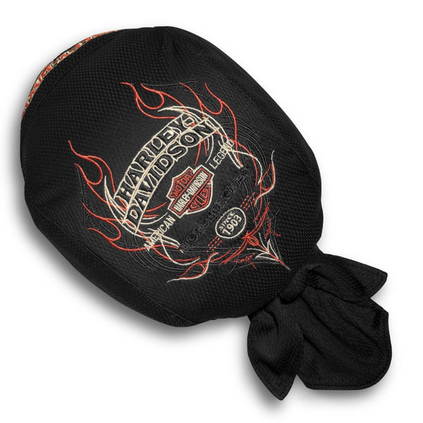 Harley-Davidson Men's Flames Quick Dry Mesh Skull Cap, Black 99435-16VM
