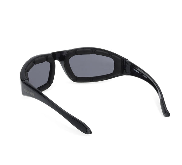 Harley-Davidson Men's Checker Square Sunglasses, Shiny Black Plastic Frames HZ0029-01A