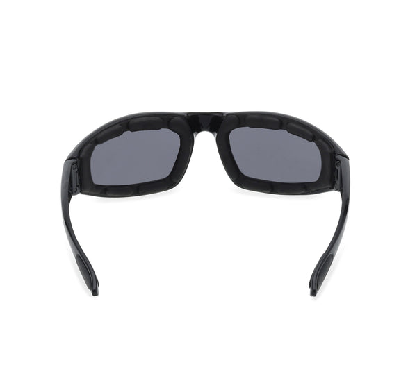 Harley-Davidson Men's Checker Square Sunglasses, Shiny Black Plastic Frames HZ0029-01A