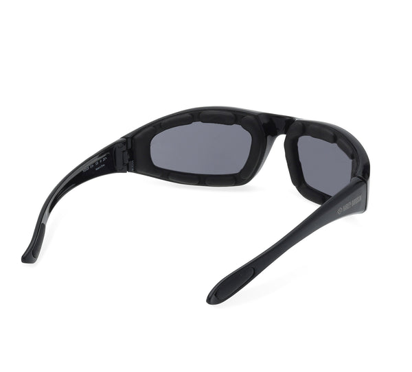 Harley-Davidson Men's Checker Square Sunglasses, Shiny Black Plastic Frames HZ0029-01A