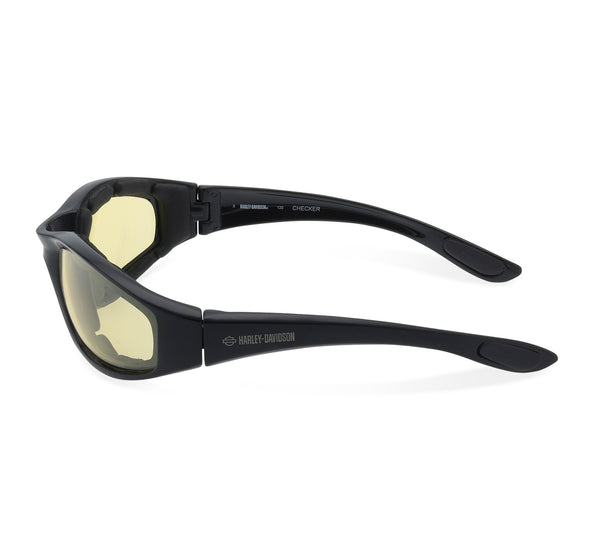 Harley-Davidson Men's Checker Square Sunglasses, Black Frames & Yellow Lenses HZ0029-01J