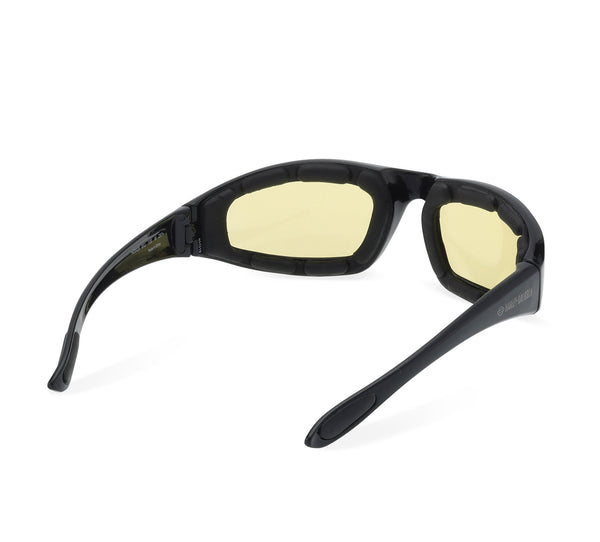 Harley-Davidson Men's Checker Square Sunglasses, Black Frames & Yellow Lenses HZ0029-01J