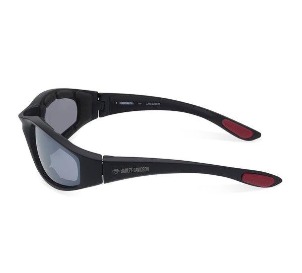 Harley-Davidson Men's Checker Square Sunglasses, Matte Black Plastic Frames