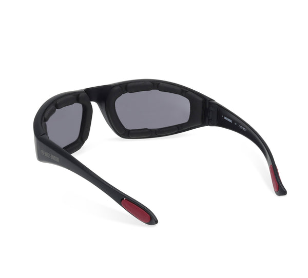 Harley-Davidson Men's Checker Square Sunglasses, Matte Black Plastic Frames