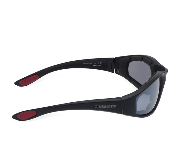 Harley-Davidson Men's Checker Square Sunglasses, Matte Black Plastic Frames