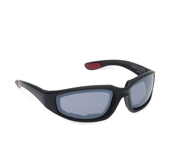 Harley-Davidson Men's Checker Square Sunglasses, Matte Black Plastic Frames