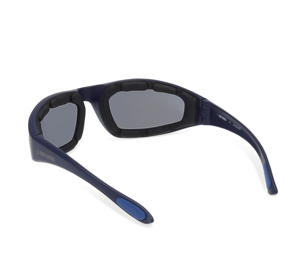 Harley-Davidson Men's Checker Square Sunglasses, Blue Mirror Lens & Frame