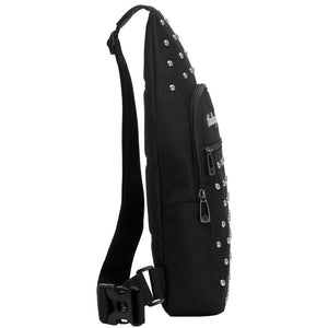 Harley-Davidson Women's Studded Moonshadow Chest Rugged Sling Bag, Black 99705