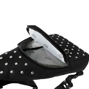 Harley-Davidson Women's Studded Moonshadow Chest Rugged Sling Bag, Black 99705