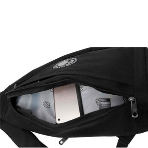 Harley-Davidson Men's Willie G Skull Logo Chest Rugged Sling Bag, Black