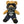 Plush bear wearing sunglasses, a Harley-Davidson t-shirt, and jeans on a white background