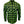 A long-sleeve button-up flannel shirt with a bright neon green and black plaid pattern, featuring two chest pockets and a visible 'EXODUS BRAND' label on the left chest.