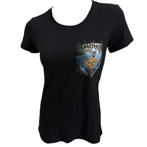 Teddy Morse's Daytona Harley-Davidson Women's Biketoberfest 2026 Widows Heart Short Sleeve Shirt, Black