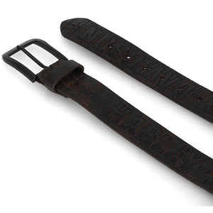 Harley-Davidson Men's Cracked Earth Raised H-D Logo Leather Belt,  BMM027