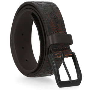 Harley-Davidson Men's Cracked Earth Raised H-D Logo Leather Belt,  BMM027