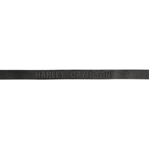 Harley-Davidson Men's H-D Riveted Leather Letters Logo Leather Belt, Black BMU008