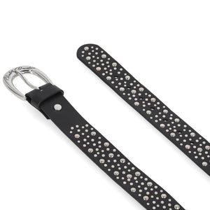 Harley-Davidson Women's Horseshoe Shiny Studded Genuine Leather Belt, Black BMW044/08