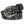 Black leather belt with silver studs and a silver buckle on a white background