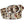 Leopard print belt with a silver buckle and 'BOSS' letters on a white background