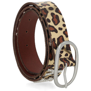 Harley-Davidson Women's LEO H-D Embellished Bling leather Belt, Leopard Printed BMW047/99