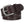 Brown leather belt with silver buckle and studded details on a white background