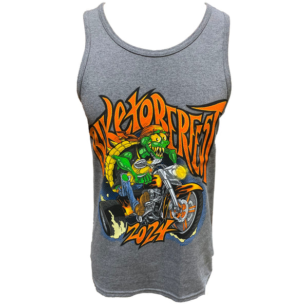 Teddy Morse's Daytona Harley-Davidson Men's Biketoberfest 2024 Fink Turtle Sleeveless Tank Shirt, Gray