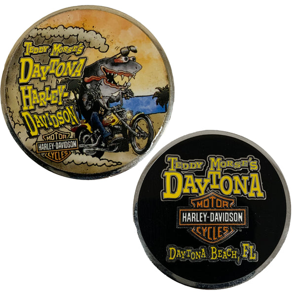 Teddy Morse's Daytona Harley-Davidson Exclusive Fink Shark Wave Challenge Coin, Metal HD203994